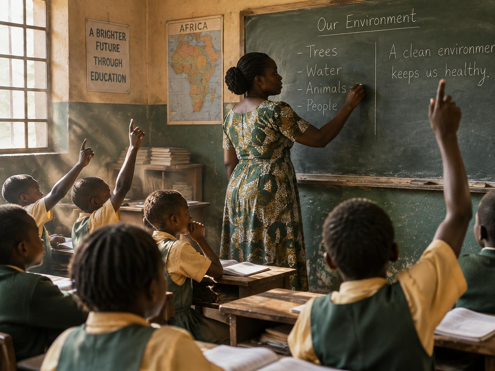 A lesson in progress in a rural classroom